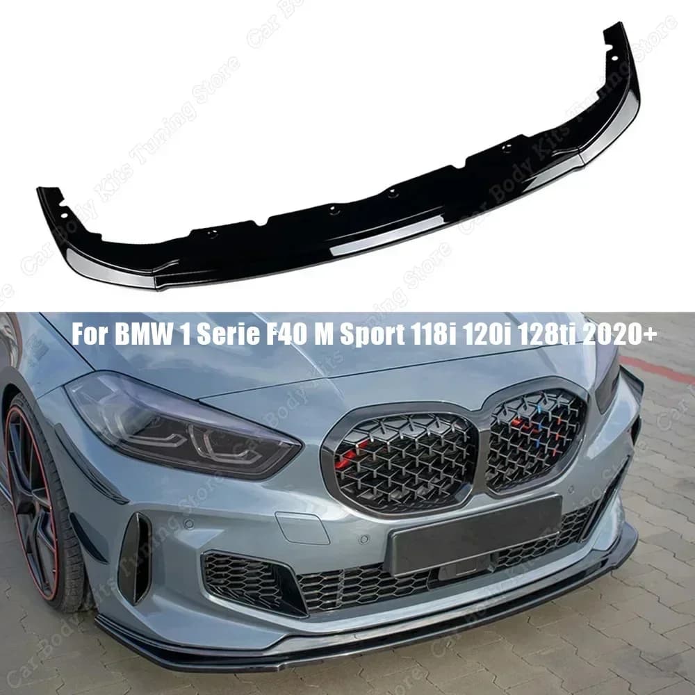 Per BMW F40 3 Pz Auto Paraurti Anteriore Splitter Lip Diffusore Spoiler 1 Serie 118i 128ti M135i M Sport Body Kit 2019-2022 Tuning ABS