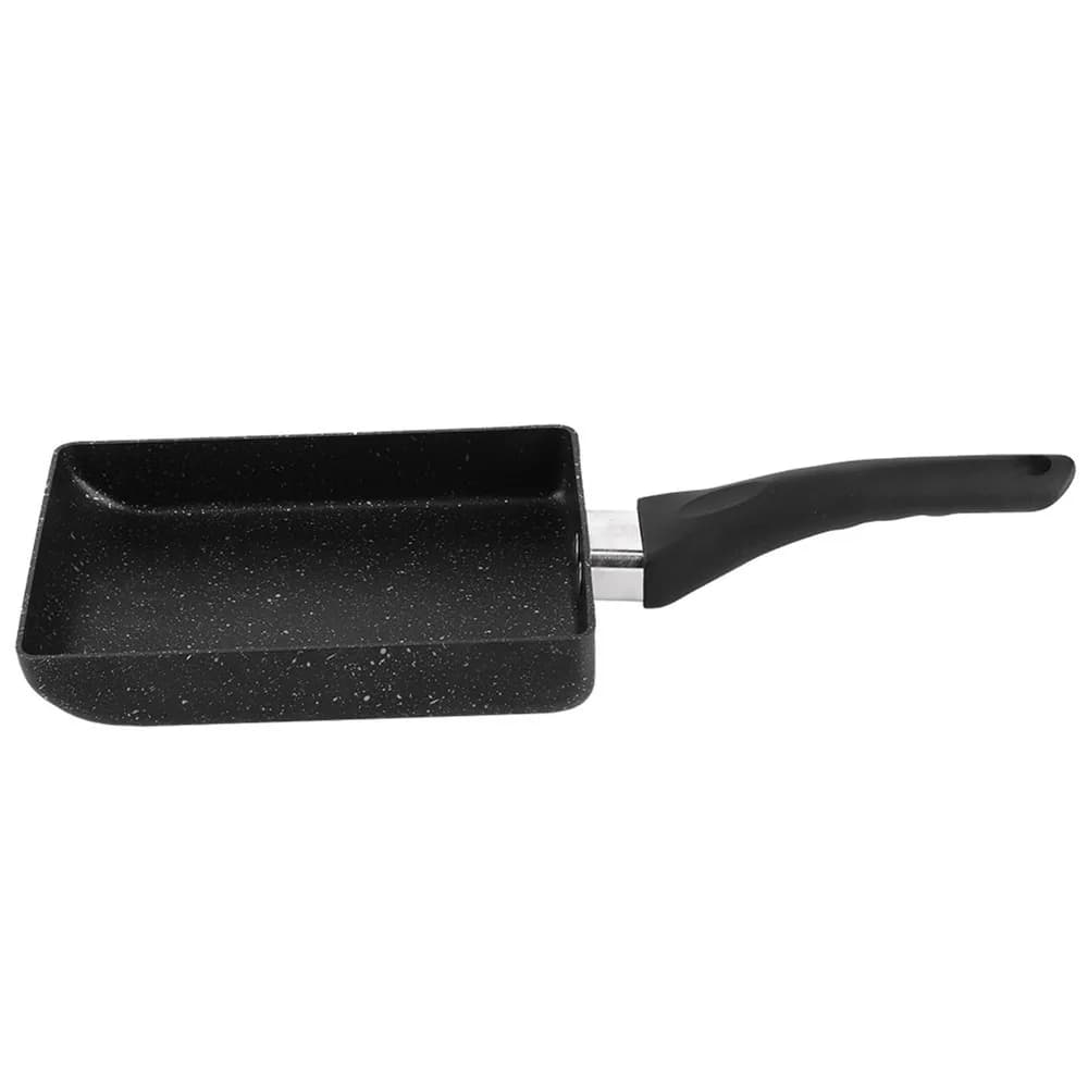 Utensile da Cucina: Padella Antiaderente Rettangolare Portatile per Tamagoyaki e Omelette, Anti-scottatura, Nera, per Uova Arrotolate, Forniture per la Casa