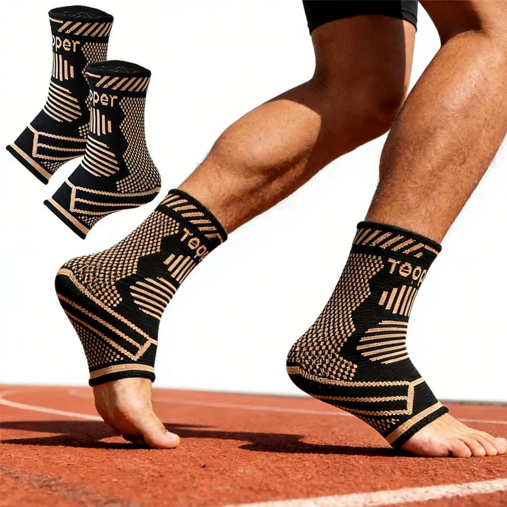 2 Pezzi Supporti per Caviglia a Compressione, per Recupero da Infortuni, Dolore Articolare, Supporto Tendineo, Calze per Fascite Plantare con Supporto per Arco Plantare