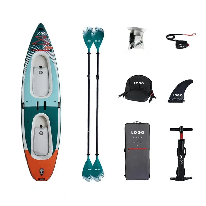 13'2"*39"*8" 2 persone Goccia Stitch Stand Up Paddle Board Kayak gonfiabile per pesca pagaia