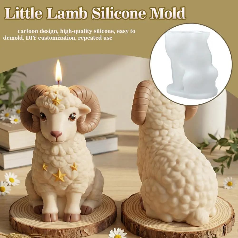 Stampo in Silicone 3D a Forma di Pecora Carina per Candele, Sapone, Gesso, Argilla, Resina - Decorazione Casa e Regali