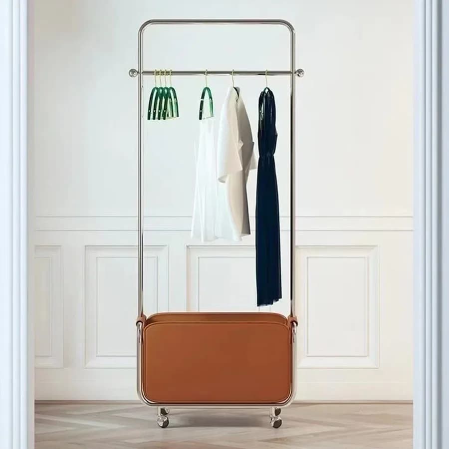 Per ruote appendiabiti alto per interni, portaoggetti in movimento, camera da letto, verticale, antiscivolo, appendiabiti per hotel, lavanderia, mobili per la casa