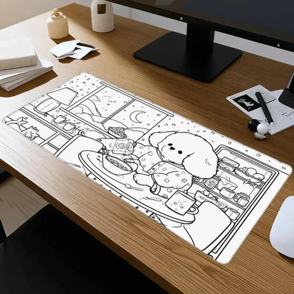 Tappetino da Scrivania Grande con Disegno di Cucciolo, Tappetino per Mouse da Gaming Esteso, Tappetino per Tastiera Impermeabile Antiscivolo per Casa e Ufficio