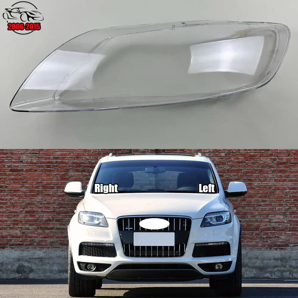 Per Audi Q7 2006-2015 Auto Lente di Vetro Della Lampada Della Luce Faro Borsette Auto Trasparente Paralume Caso Lampcover Faro Copertura