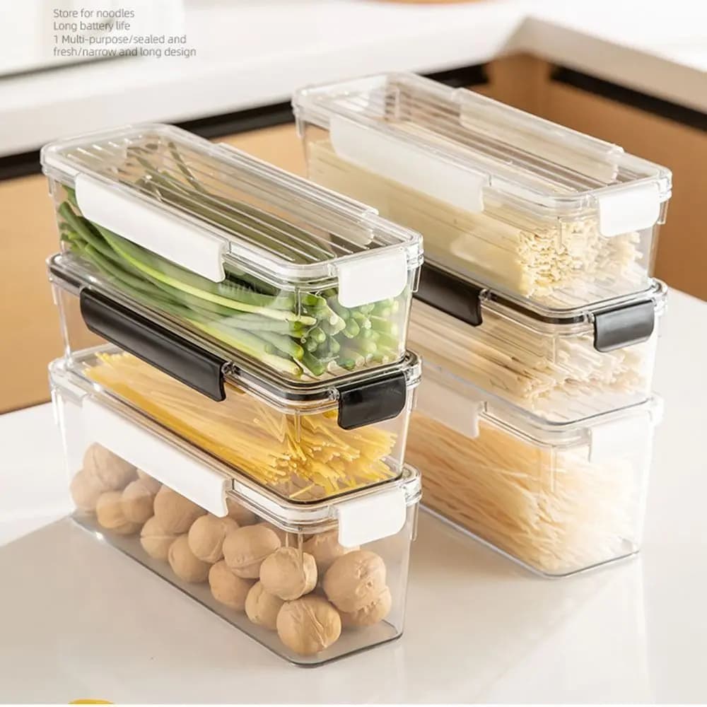 Contenitore Trasparente in Plastica per Pasta, Scatola Sigillata Ermetica per Alimenti, Anti-Topo, Impilabile, Organizer per Spaghetti, Noodle e Uova