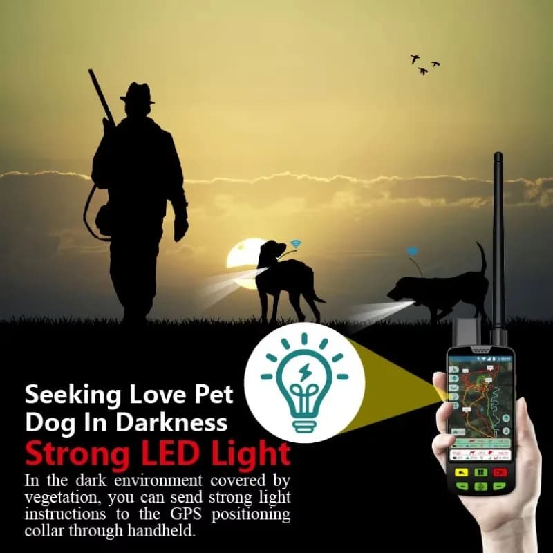 Collare GPS Smart per Cani con Funzione Shock, Localizzatore Hunter GPS 25000 Pro per Animali Domestici con Dispositivo Portatile e 2 Collari da Addestramento