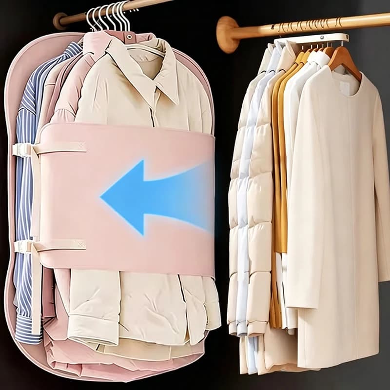 Closet Compressed Hanging Bag Dustproof Storage Cover Jackets Coats Compression Board Bedroom Wardrobe Saving Space Organizer