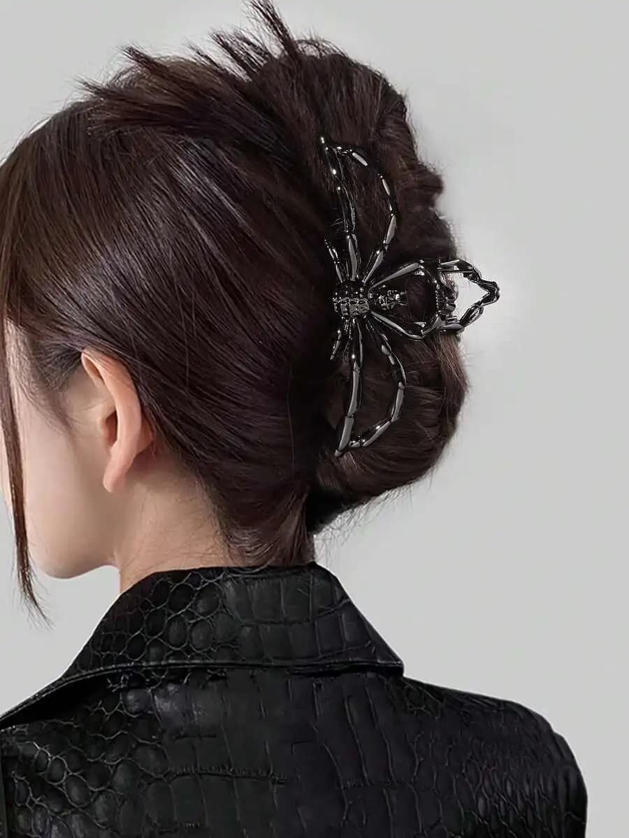 Spider Shaped Metal Hair Claw Clip Gothic Style Hair Accessory For Women