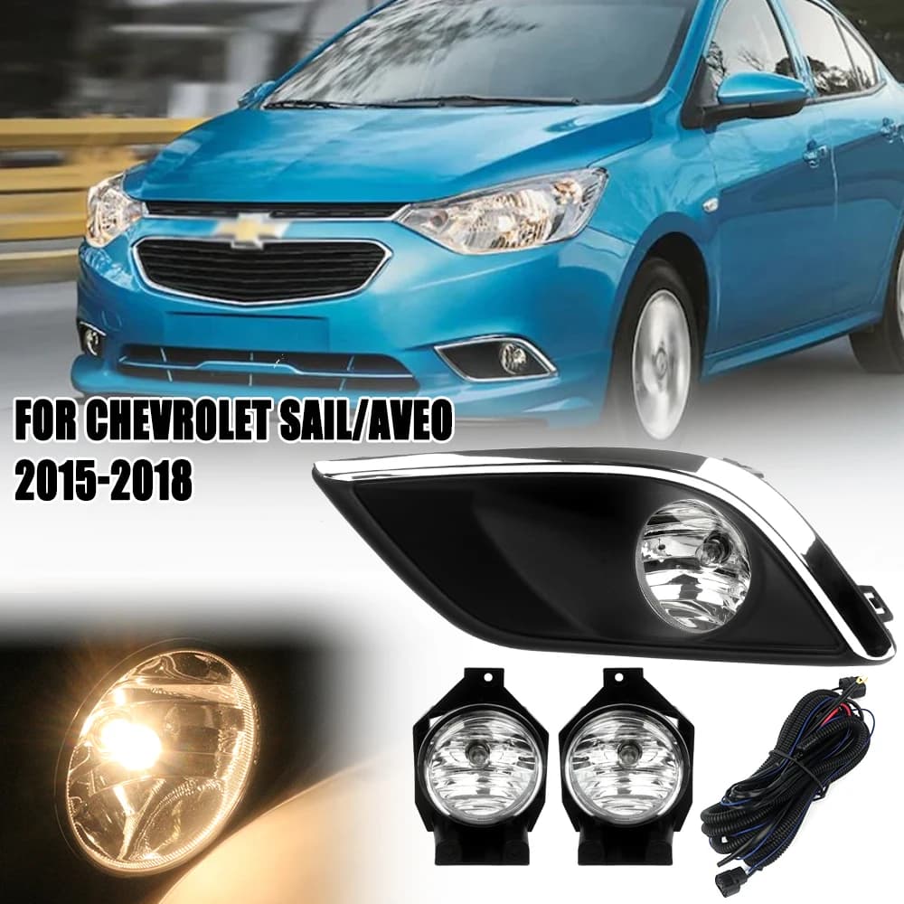Front Bumper Fog Lamp Upgrade Kit FOR Chevrolet sail Aveo 2015 2016 2017 2018 Version Additional Foglight Set