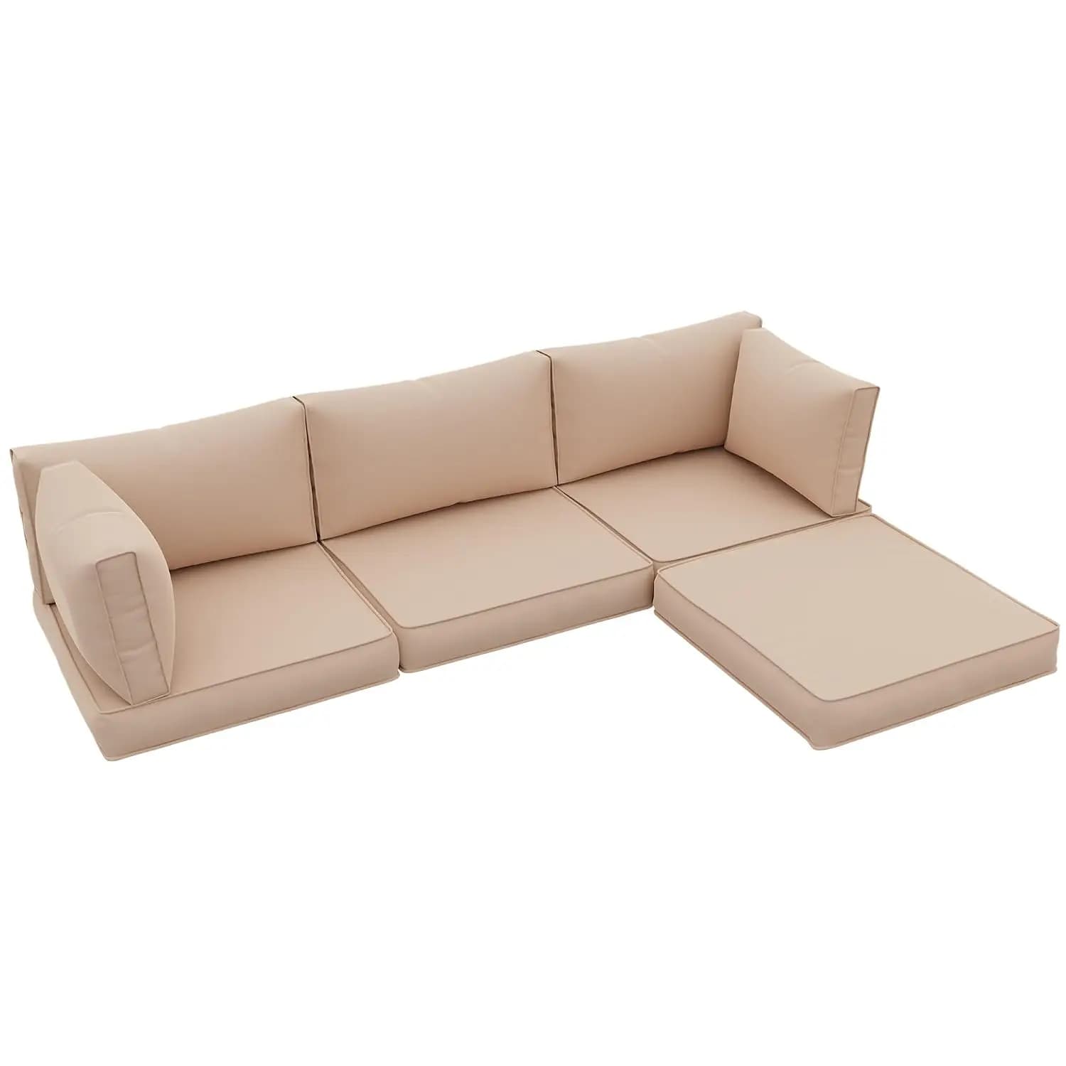 Waterproof Outdoor Patio Furniture Cushion 4" Deep Seat Sectional Replacement for 4-seat Chair Sofa, Customized