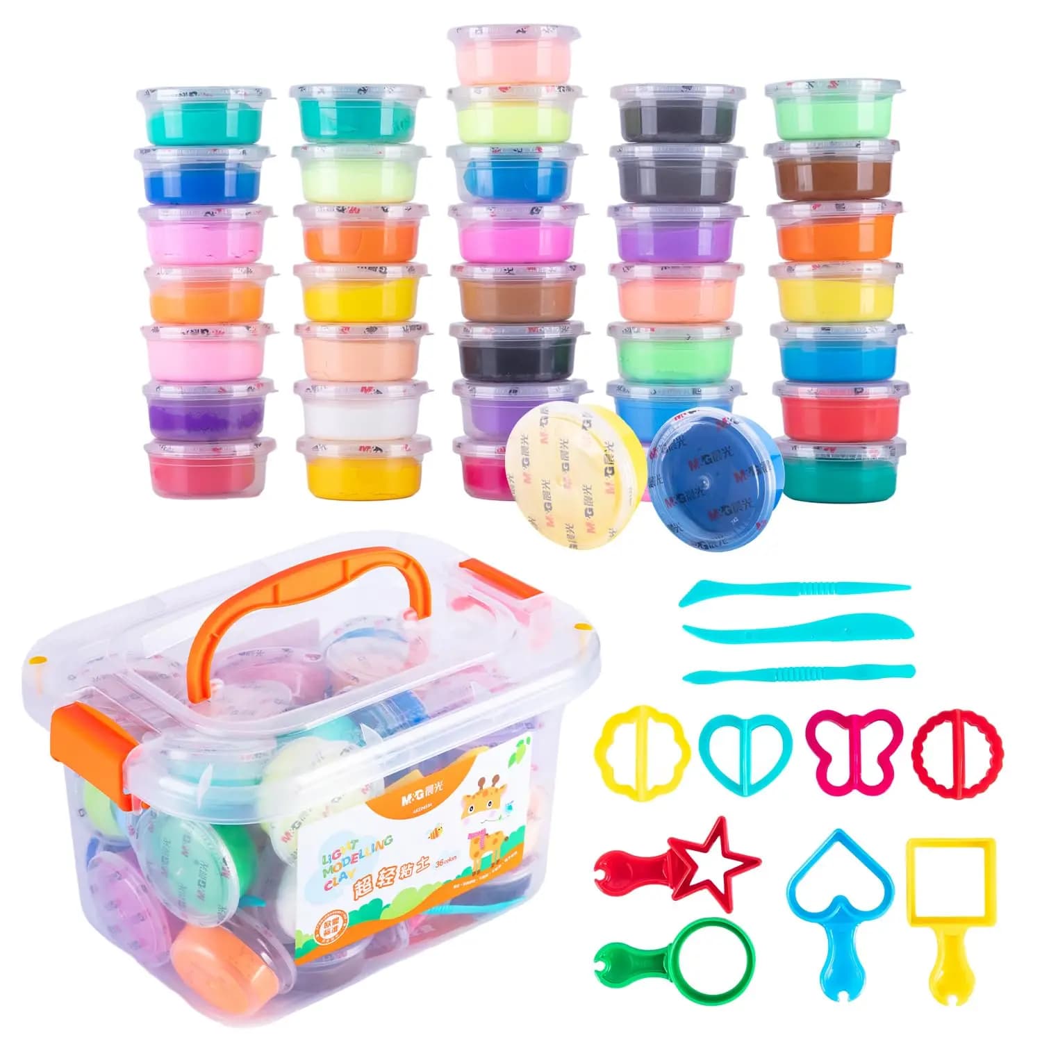 Kit di Argilla Modellabile M&G 36 Colori per Bambini, Argilla Multi-Colore Sicura e Non Tossica in Confezione Singola, Argilla Modellabile Fai-da-Te per Bambini