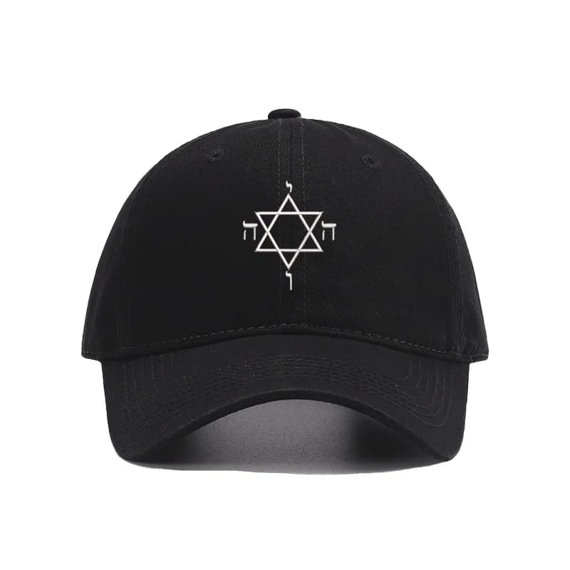 Embroidery Star of David Men Baseball Cap Soft Cotton sun hats Women Adjustable Snapback sunbonnet Adult cap Headwear