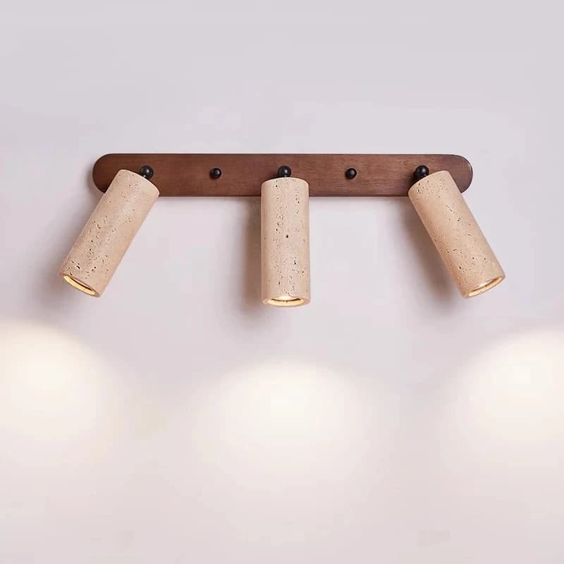Lampada da Parete LED a 2-3 Teste, Faretto Giallo Effetto Pietra, Illuminazione per Specchio Bagno, Luci Decorative da Soffitto per Casa