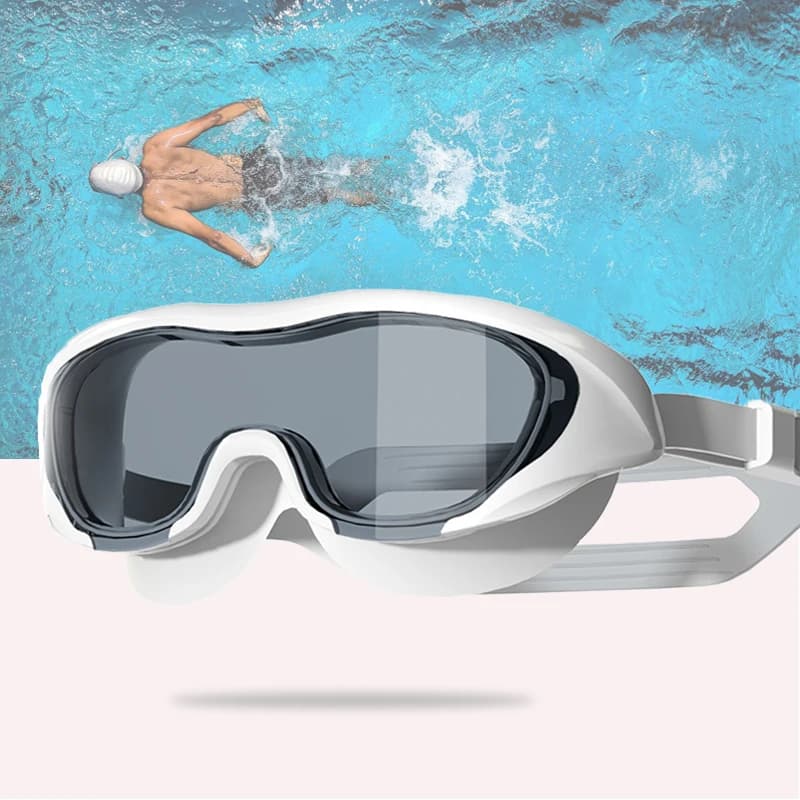 HD waterproof swimwear for adults Silicone swim headphone set with diving glasses for swimming pool, sea, water park