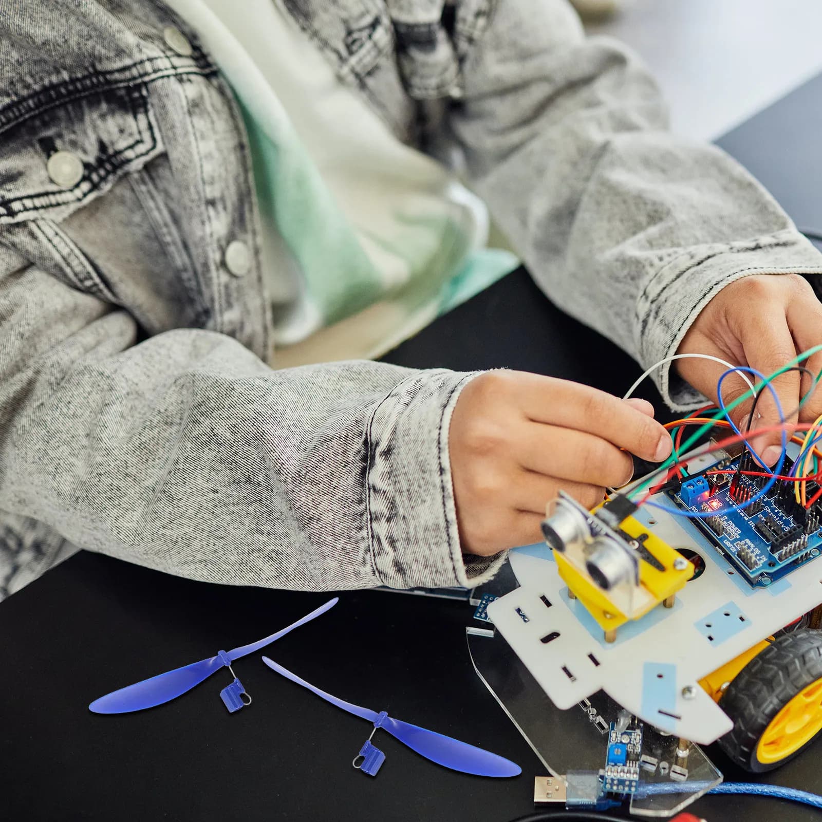 Set di 20 eliche per aeromobili, ricambi in plastica per modellini fai-da-te di aliati, aerei RC, elicotteri e progetti STEM