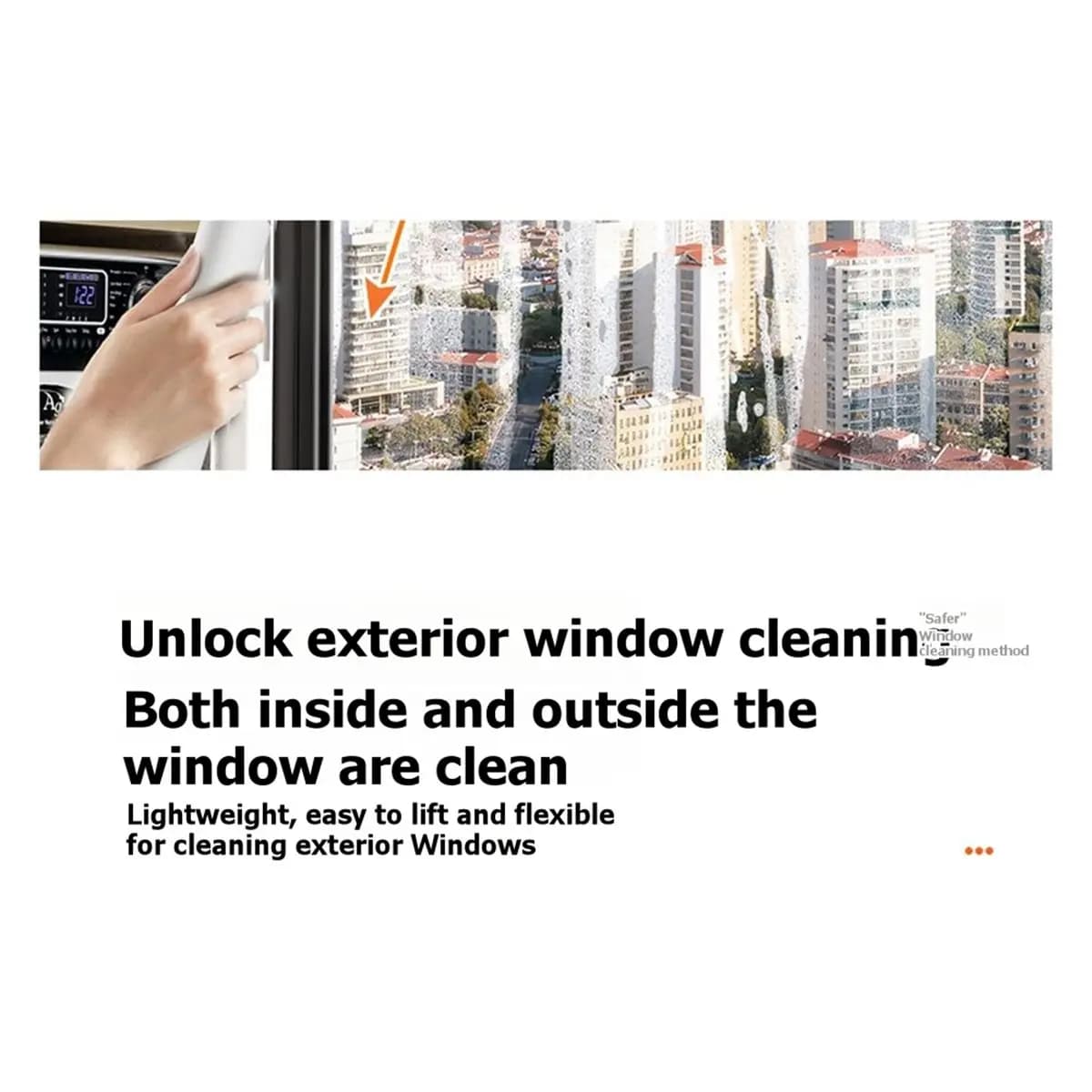 A10R 1.5m Glass Cleaner, Mop Multipurpose for Tiles and Floors, Ergonomic Home Cleaning Design