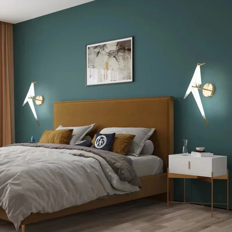 Origami Paper Crane Wall Lamp Modern Creative LED Sconce for Bedroom Bedside Living Room Foyer Kitchen Hallway Home Decor Light
