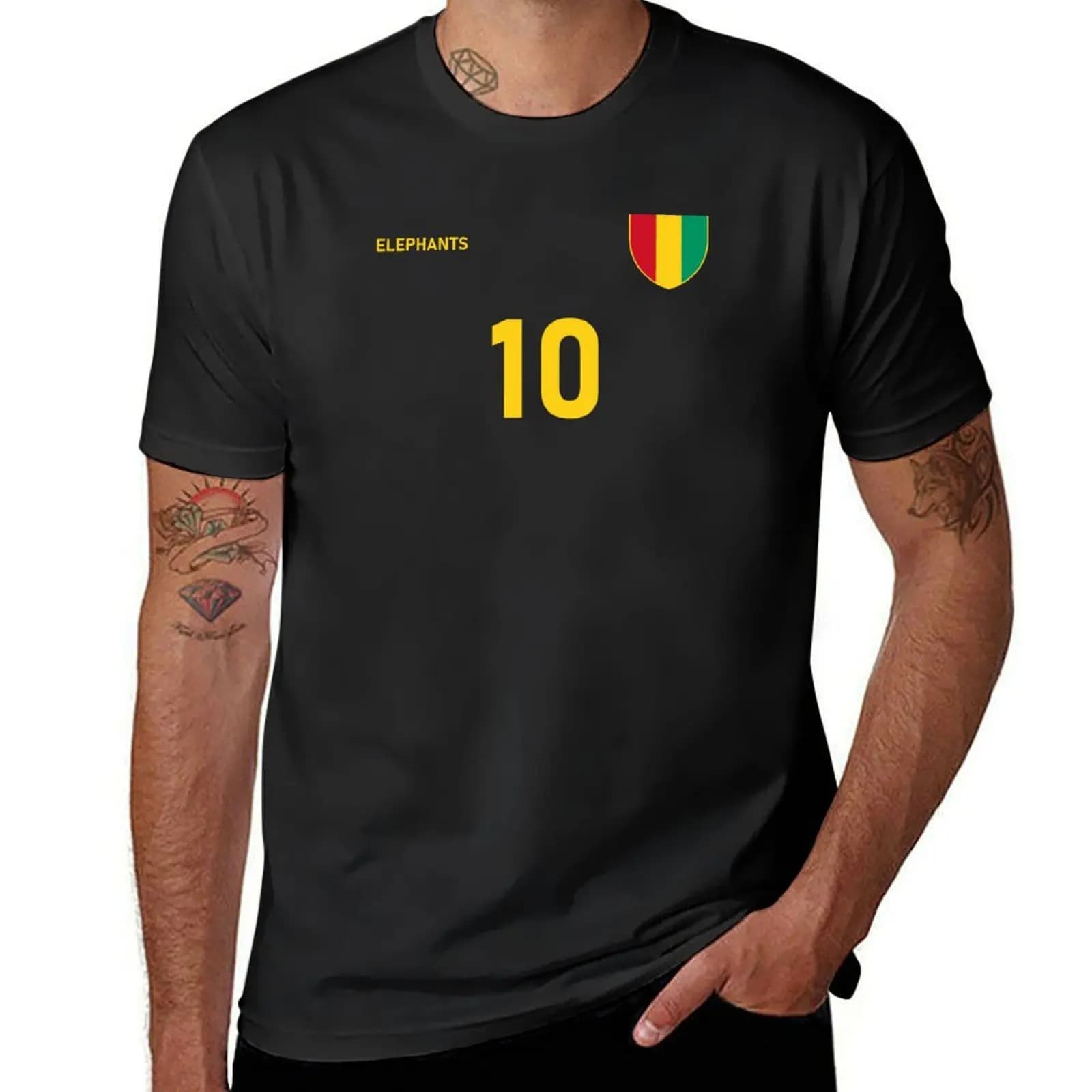 Guinea National Football Team Soccer Retro Jersey elefanti numero 10 t-shirt funnys t shirt per uomo