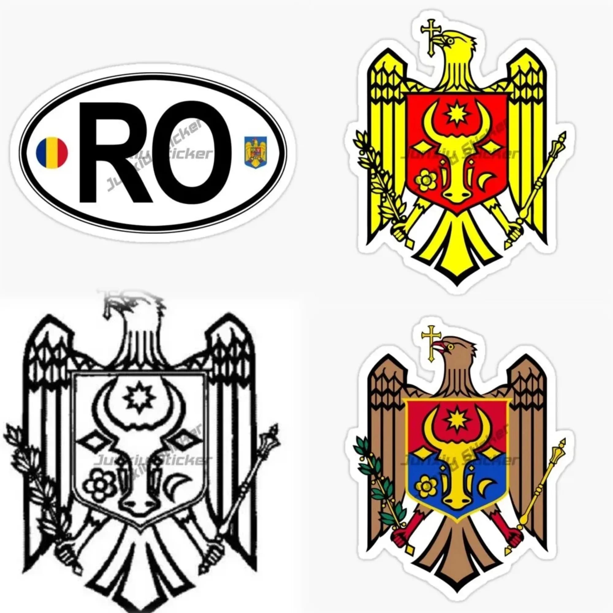 Adesivo Stemma Stile Moldova per Auto, Moto, Laptop, Casco, Bagagli - Resistente ai Graffi, Accessori Decorativi da Corsa
