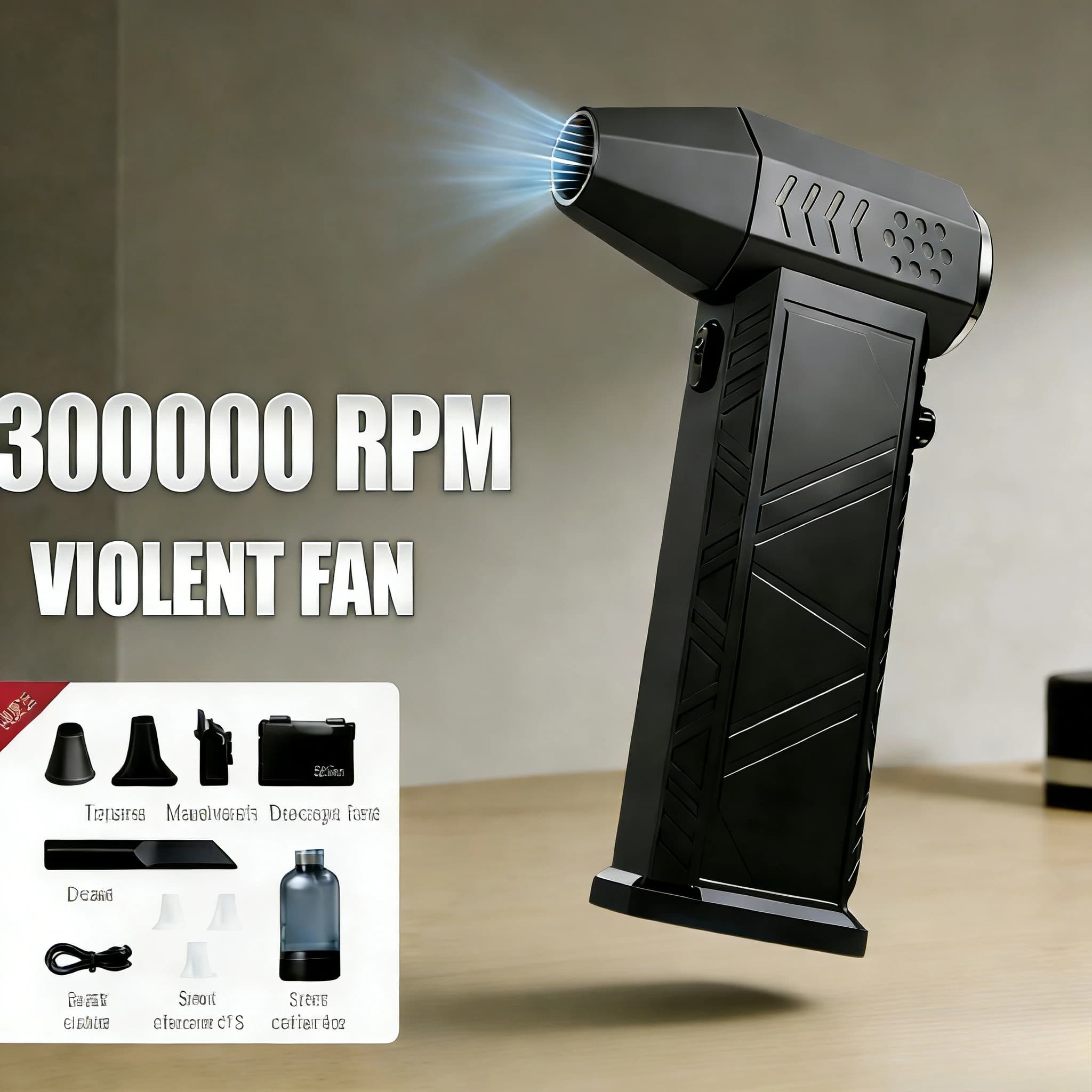 Aspirapolvere e Soffiatore d'Aria 2-in-1 X9, 300.000 RPM, Turbo Jet Blower per PC, Auto e Casa