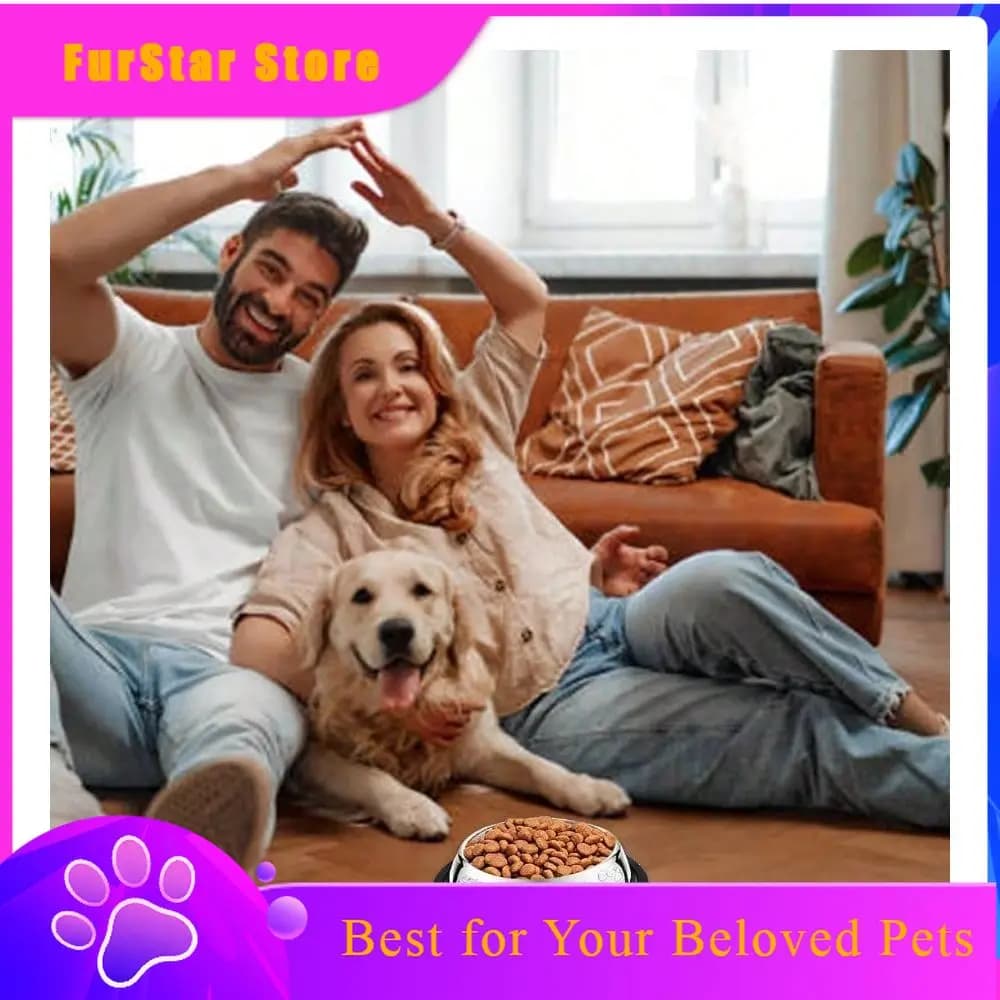 FurStarPcs Stainless Steel Dog Bowl Pet Feeding Bowl With Rubber Base NonSlip Pet Dishes Metal Dog Bowls Pet Food And Water Bowl
