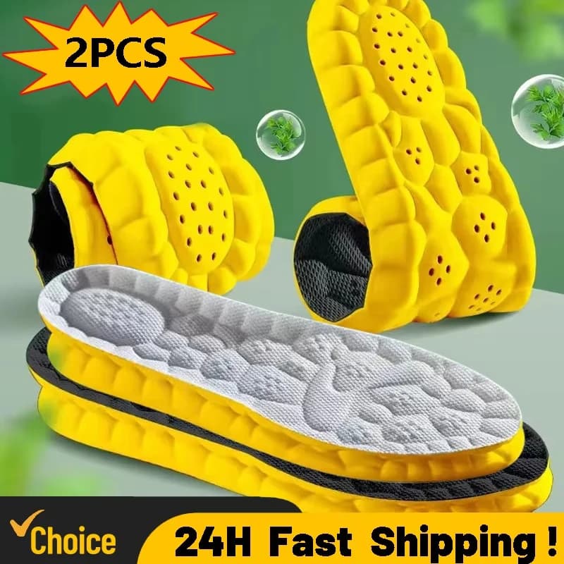 Sports soles with PU sole with Cloud 4D technology for shoes, soft and breathable, shock absorption cushion, orthopedic care sunbeds