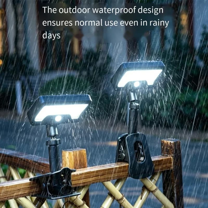 2PCS Clip On Solar Lights Outdoor Motion Sensor Outdoor Lights Black-ABHG
