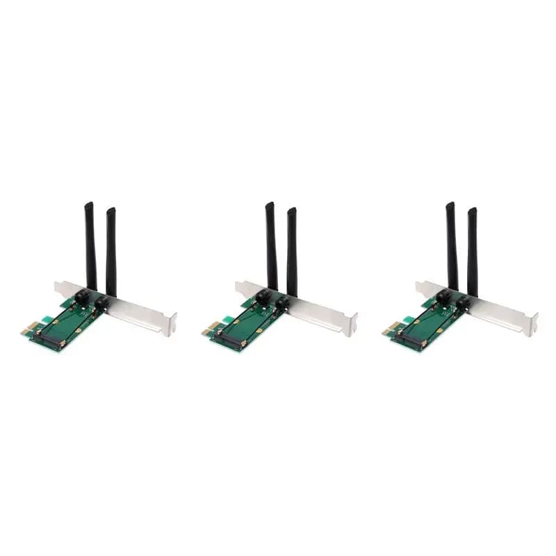 Classic-3X Wireless Card Wifi Mini PCI-E Express To PCI-E Adapter With 6 Antenna External For PC