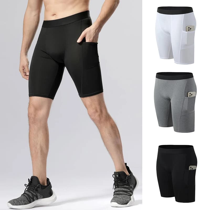 Calzamaglia da corsa a compressione da uomo corta ad asciugatura rapida da uomo calda palestra fitness pantaloncini sportivi leggings intimo maschile