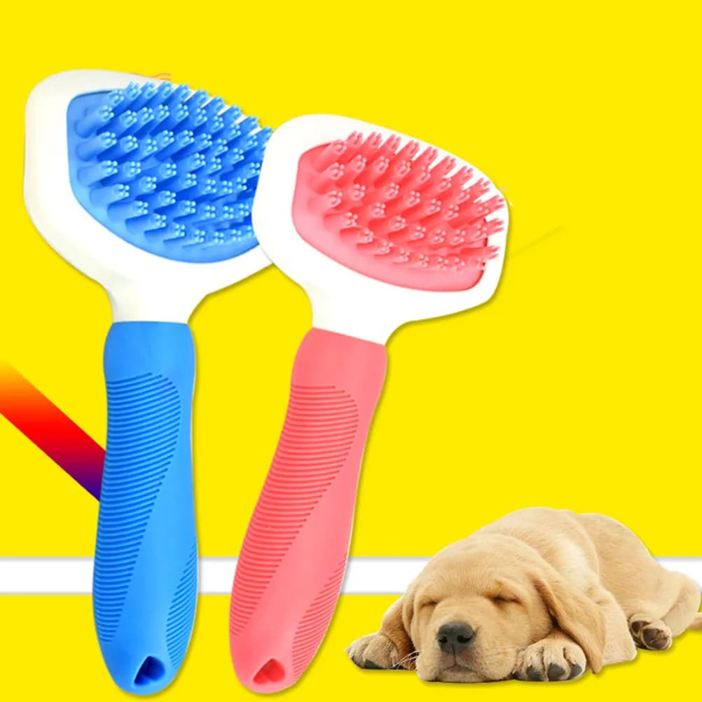Spazzola Ergonomica in Silicone per Cani: Massaggio, Bagno, Rimozione Peli da Divani, Vestiti e Tappeti, Autopulente, Blu