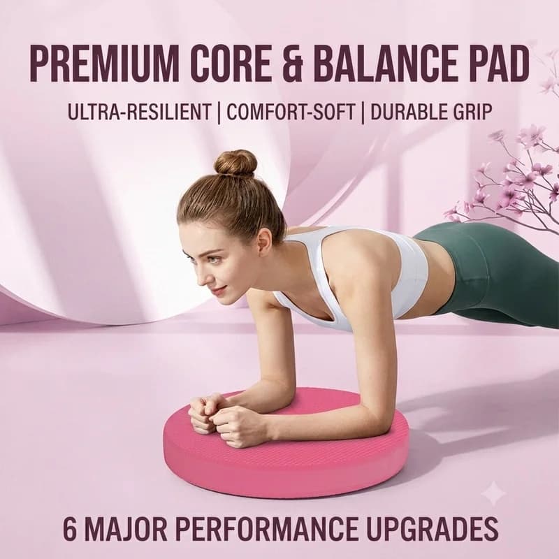 High Density TPE Balance Cushion Non-Slip Round Stability Trainer Mat for Yoga Pilates Plank Workout & Ankle Recovery