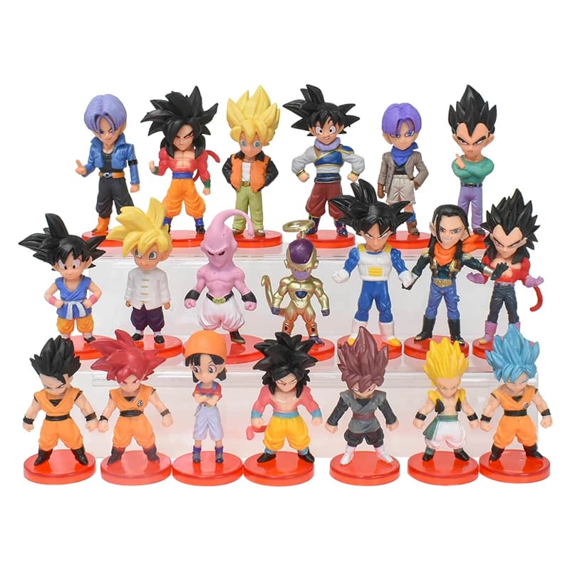 Dragon Ball Z Super Saiyan Goku Anime Figura Giocattolo DBZ Mini Majin Bu Broli Vegeta Manga Azione PVC Figurine Modello Bambola Regali Per Bambini