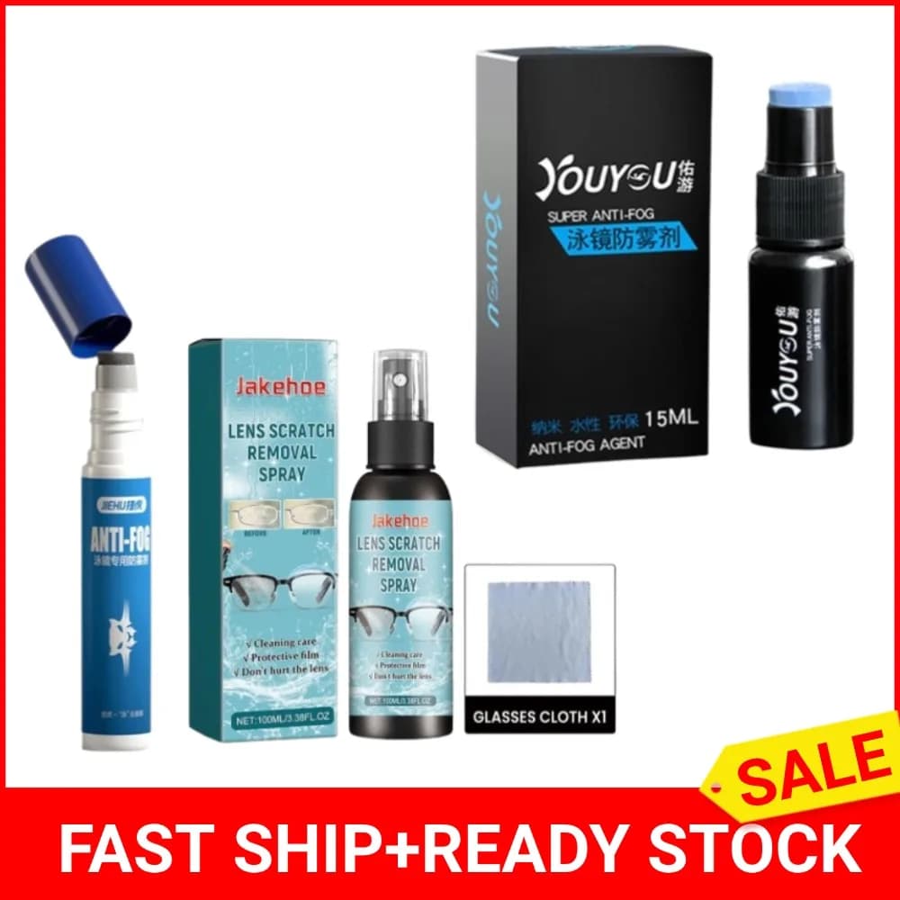 Solid anti-fog agent for swim glasses Glass lenses Underwater mask Detergent solution Anti-fog spray Prevents fog