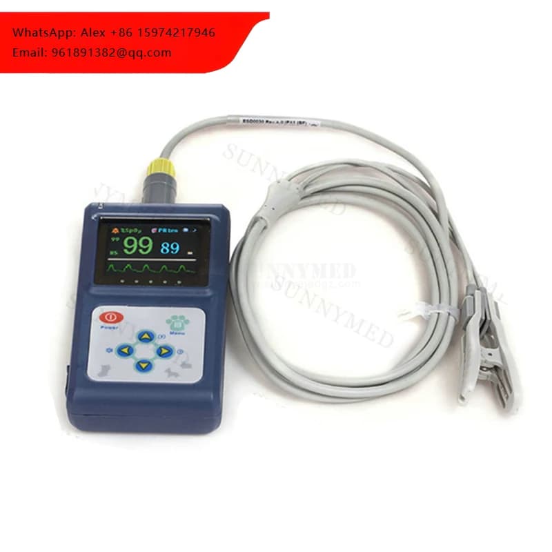 SY-W001 Monitor Portatile Veterinario per Segni Vitali, Attrezzatura Multiparametrica con Pulsossimetro