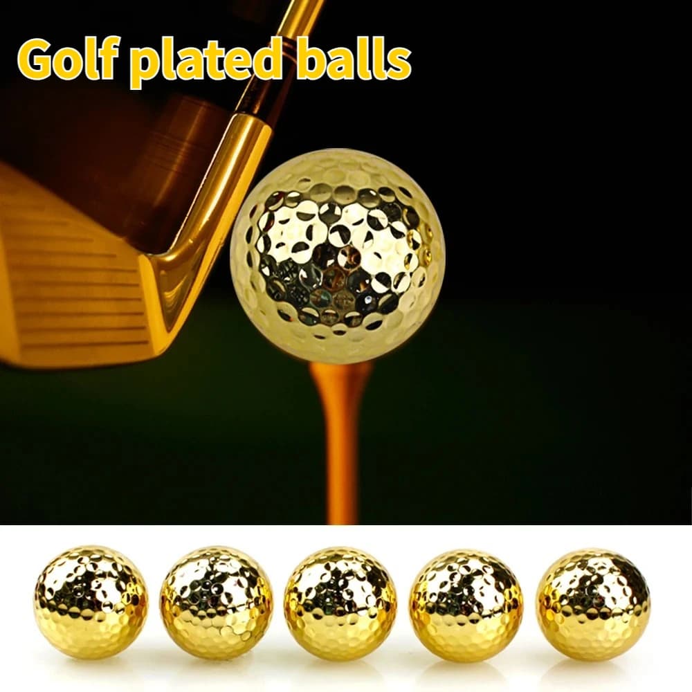 Palline da golf placcate Palline da competizione a doppio strato Palline placcate in oro Palline regalo Palline in polvere placcate in oro placcato argento placcato blu