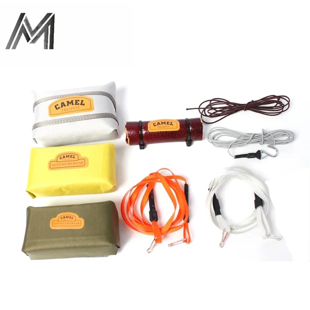 Simulation Roof Luggage Rack Rope With Hook Sleeping Bag Luggage Bags Decoration For 1/18 TRX4M 1/24SCX24 FMS RC Crawler Car