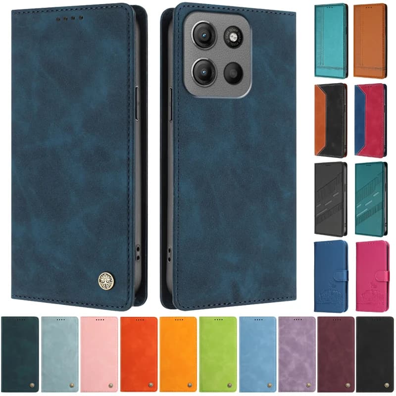 G17 Luxury Wallet Flip Cover Phone Case For Motorola MOTO G17 G15 Power MotoG17 G 17 15 Coque Magnetic Shockproof Leather Cases