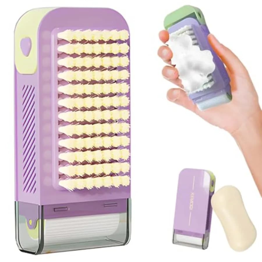 Multifunctional soap dish with roller and sponge - Portable travel soap case for bathroom, kitchen, dormitory and external use