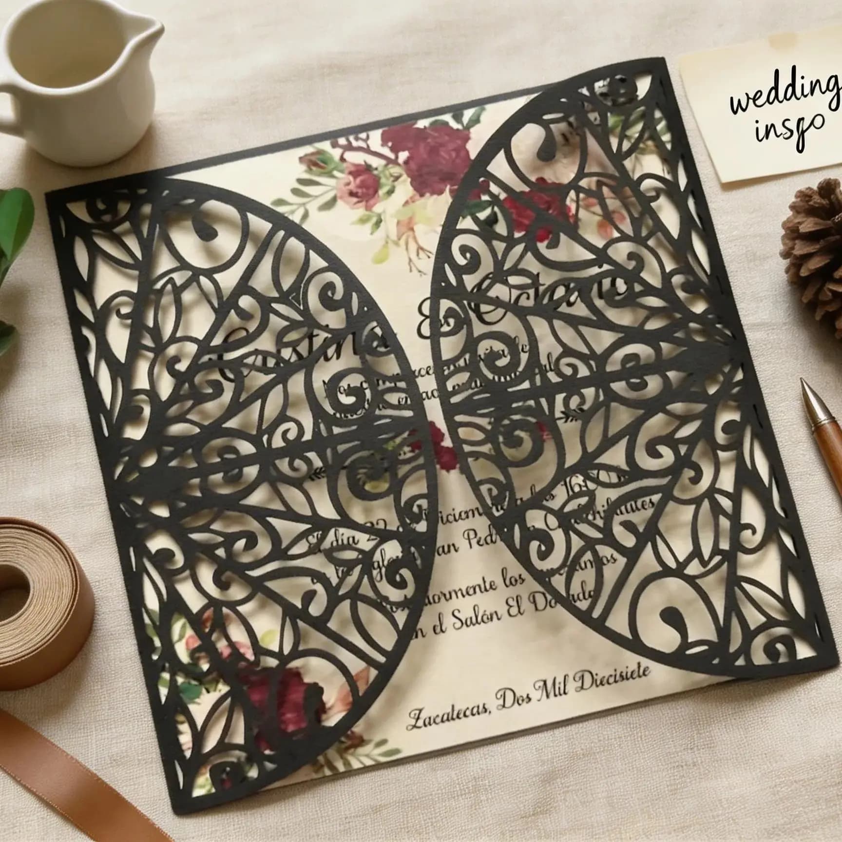 10pcs Laser Cut Wedding Invitation Cards,Premium Laser Engraved Stationery & Greeting Cards,Stationery Invite Card Decoration