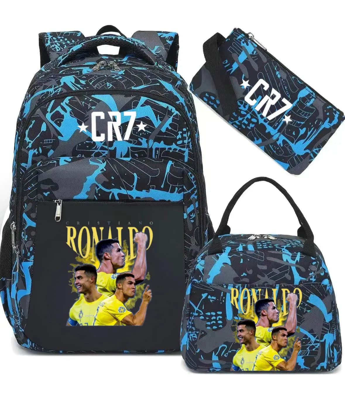 Zaino CR7 con motivo serpente, borsa da scuola per adolescenti e studenti, borsa da viaggio a tracolla per laptop