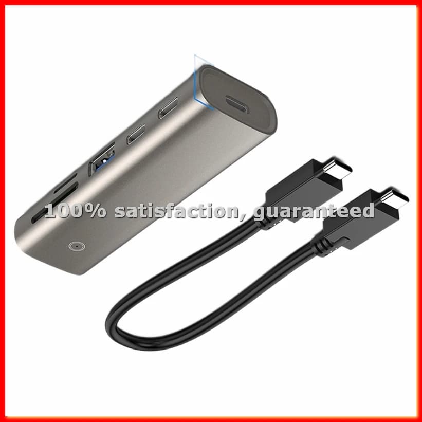 USB-A Hub (Gen2) + 2xUSB-C (Gen 2) + SD/TF 3.0 Hub for Laptop, Multi-Splitter Adapter, PC Accessories - A63M