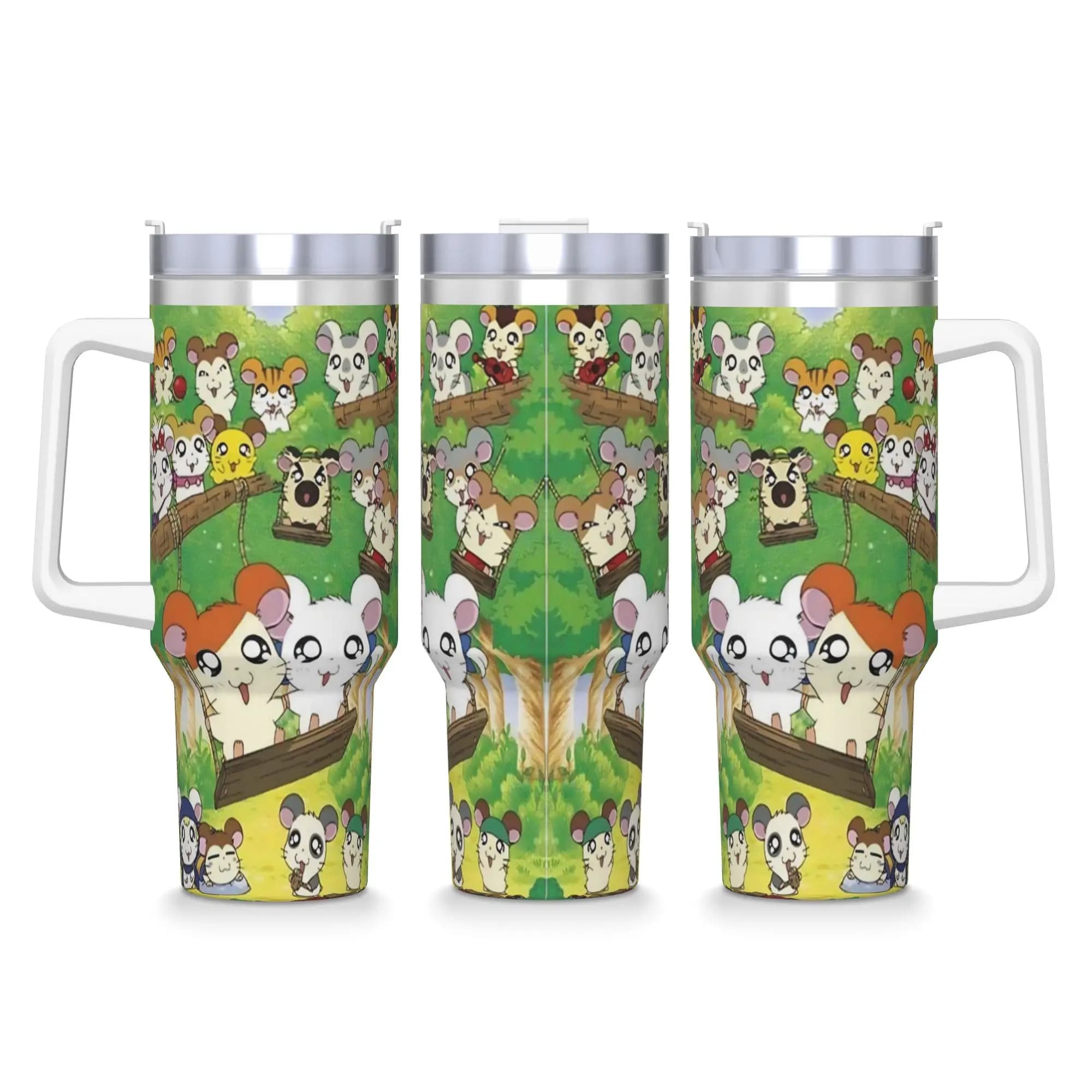 Bicchiere in acciaio inossidabile Simpatico tazza termica Hamtaro Conservazione del calore Bevande calde Tazze per auto Guida Bottiglia d'acqua stampata