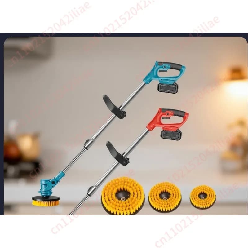 Electric Cleaning Brush Bathroom Yard Sweeper Polishing and Polishing Snow Sweeping Leaf Six-in-one Retractable Cleaning Brush