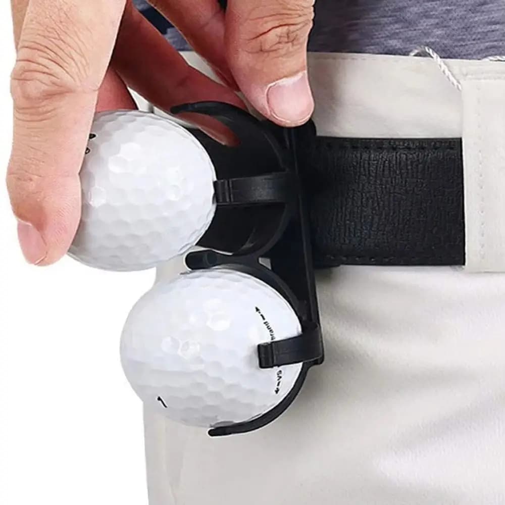 Two-ball Golf Ball Belt Holder Foldable Ball Tee Storage Golf Tee Holder Belt Clip Plastic Fall Resistant Golf Ball Cover