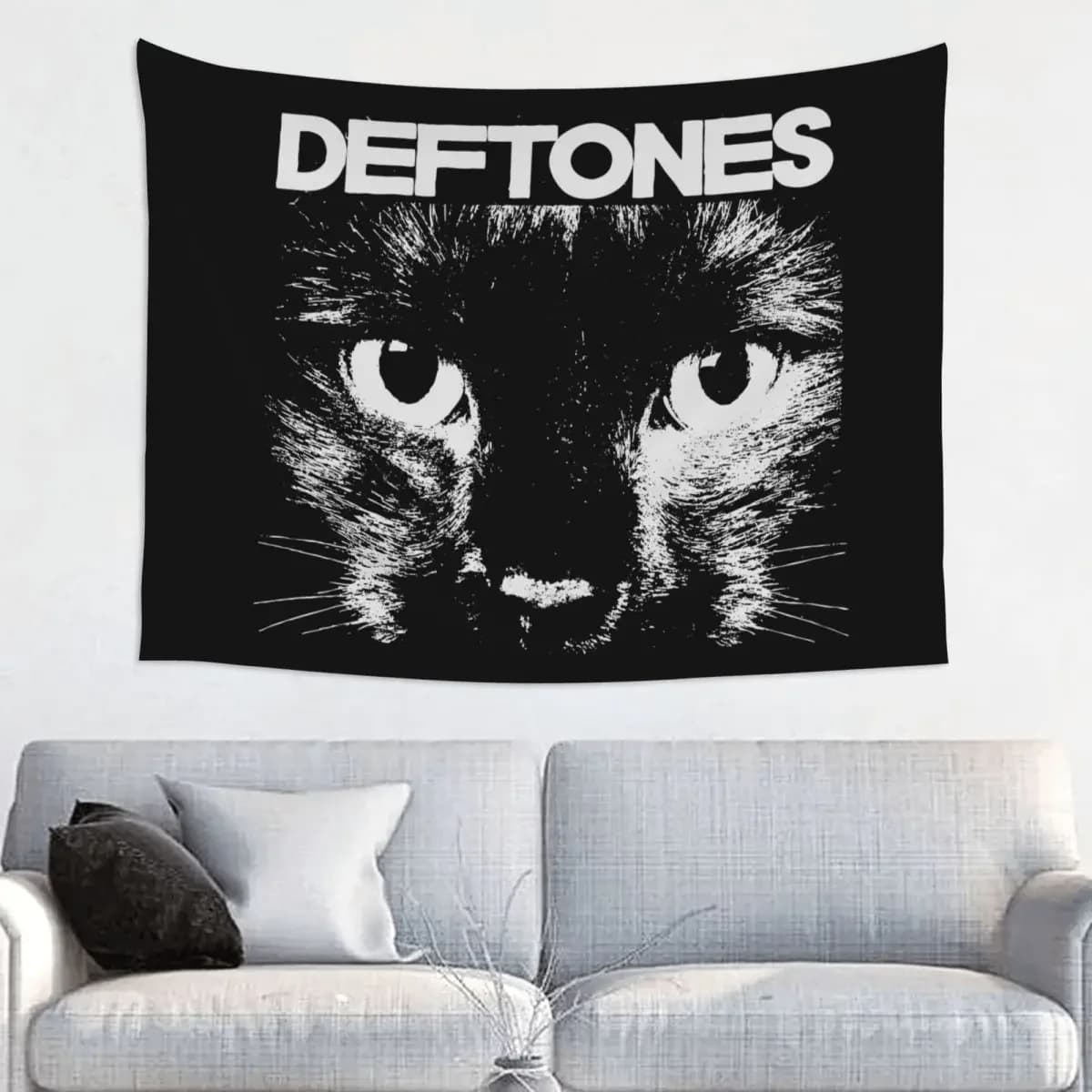 Deftones Cat Tapestry Wall Hanging arazzo da parete in poliestere Punk Hip Hop Fantasy Throw Rug coperta Room Home Decor Yoga Mat
