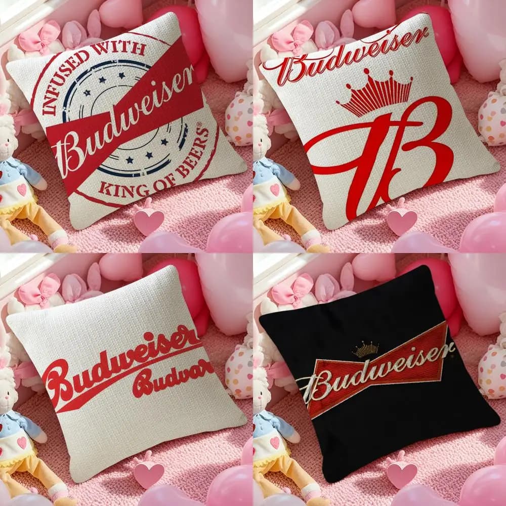 B-Budweiser Budvar Brewery Federa con motivo stampato Federa per divano del soggiorno Fodera per cuscino e arredamento della camera da letto
