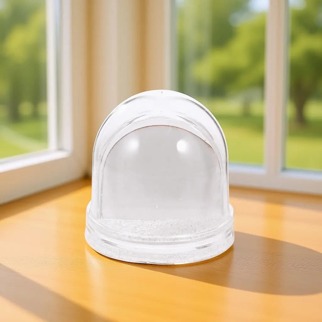 Mini Globo di Neve in Plastica Fai-da-Te, Cornice Portafoto Vuota per Sublimazione, Porta Immagini per Regalo e Esposizione