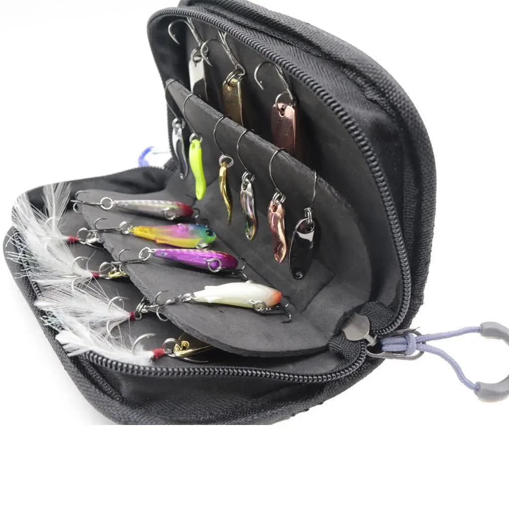 Compact Fishing Pouch Nylon EVA Spinners Holder Lures Package Tackle Bag Waterproof Case for Box for Fishing Lures