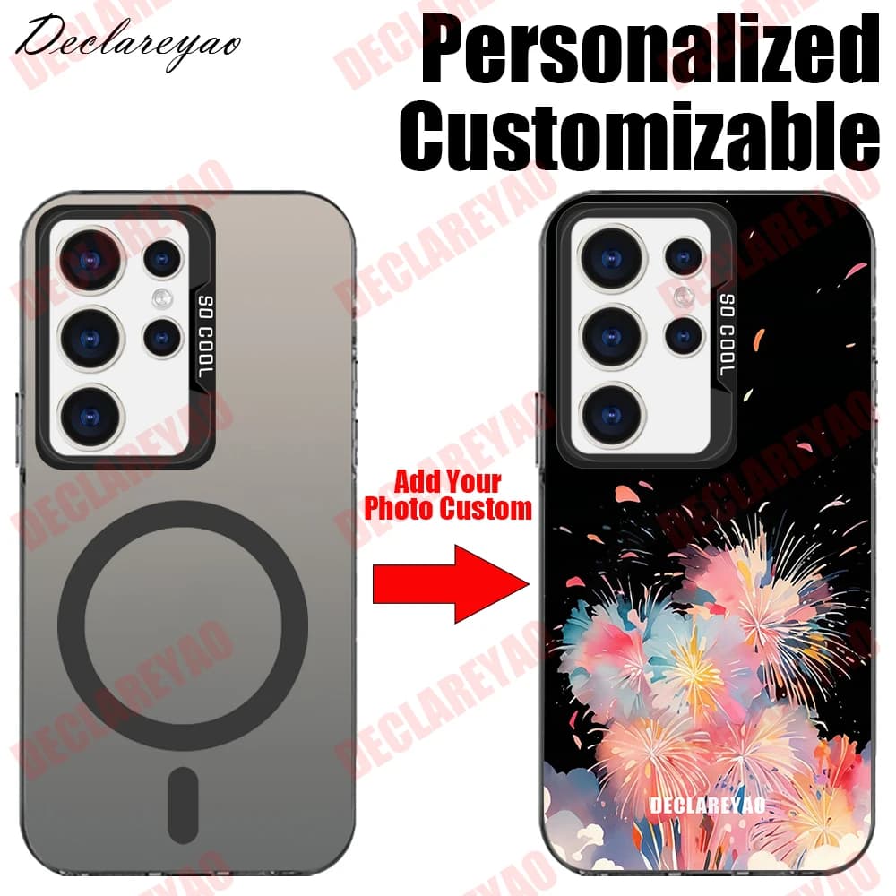 Cover Personalizzabili Fai-da-Te con Foto per MagSafe per Samsung Galaxy S20 S21 FE S22 S23 Plus S24 S25 Ultra S26