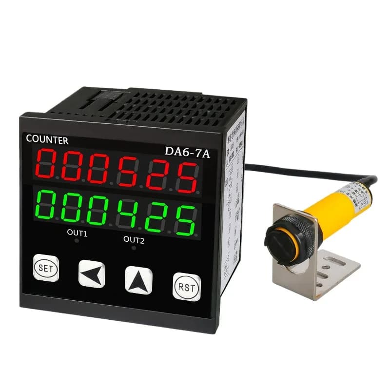 Contatore a infrarossi con rilevamento automatico optoelettronico, display digitale elettronico, conteggio punti industriale, nastro trasportatore, flusso d'acqua